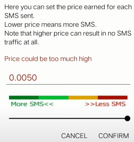Setting Price Of Sms On Simcash