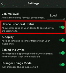 important setting for aamusic