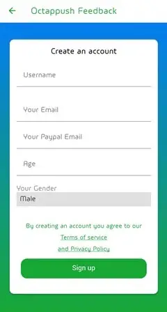 octappush sign up form