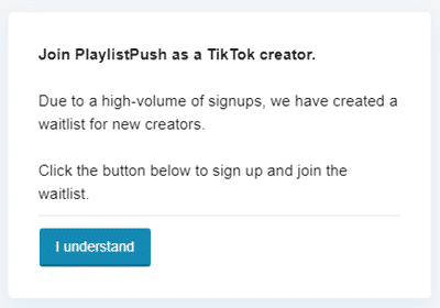 wait list for tiktok creators on playlist push