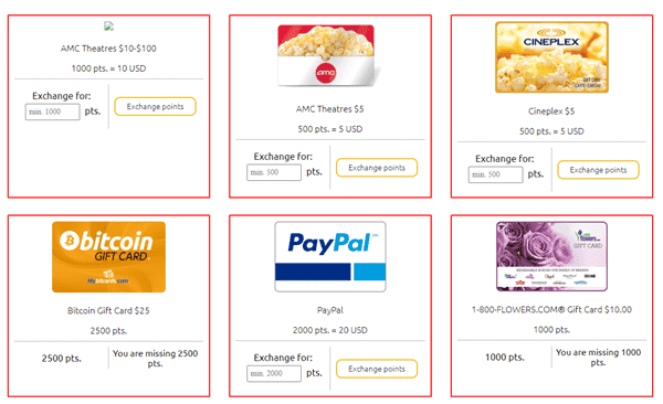 surveyo24 reward options