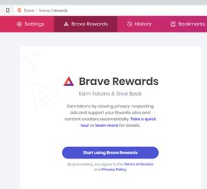 brave rewards websites