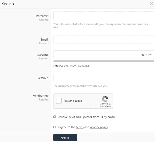 registration form of bizdustry