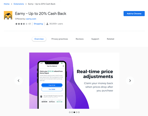 earny chrome extension