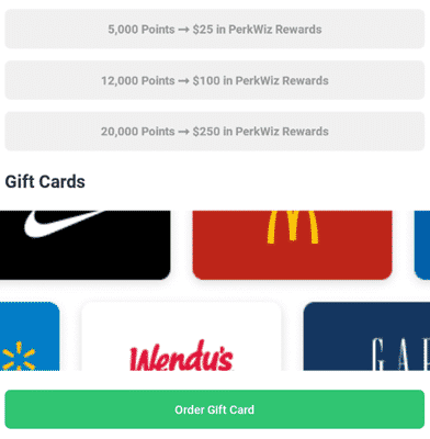 paid offer rewards for perkwiz