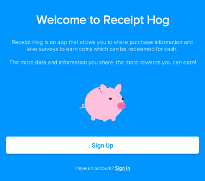 receipt hog sign up