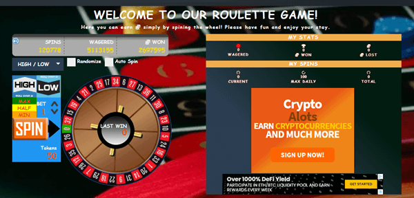 roullette game of coinspiller
