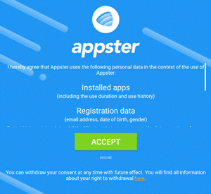 registration process of appster