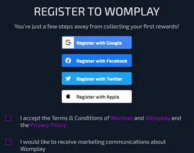 womplay sign up process
