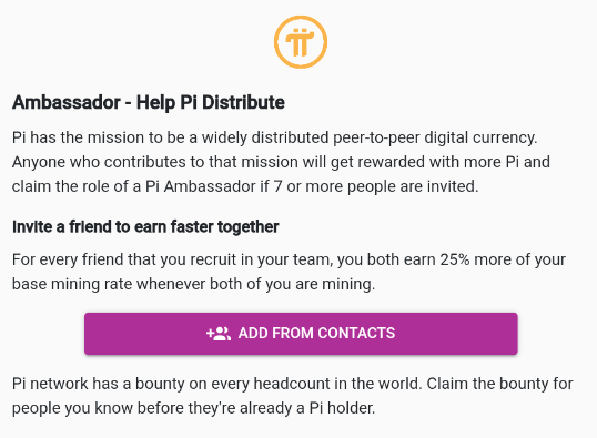 ambassador program of pi network