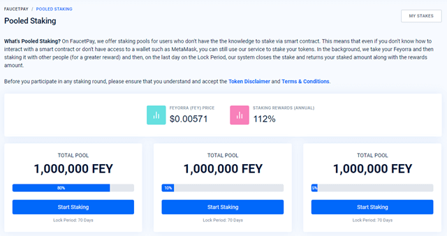faucetpay staking 