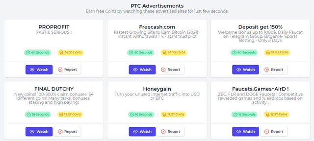 viewing ads on faucet crypto