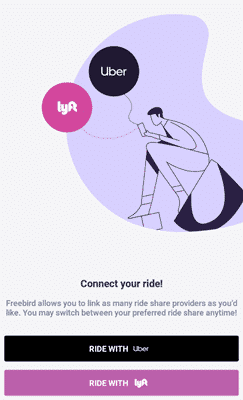 connecting your ride share provider on freebird