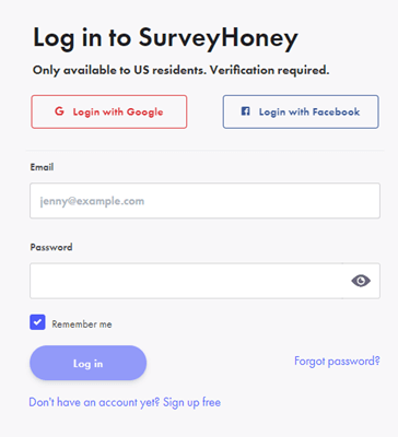 registration for survey honey