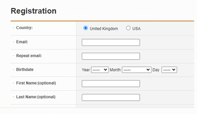 registration form of surveynetwork