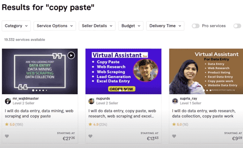 copy paste gigs on fiverr