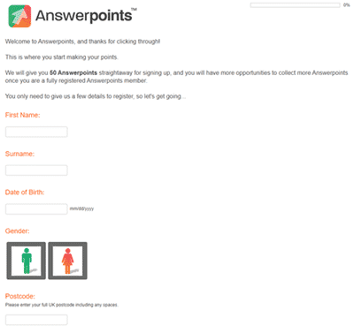 how to sign up on answerpoints