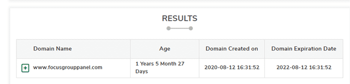 domain age check for focus group panel