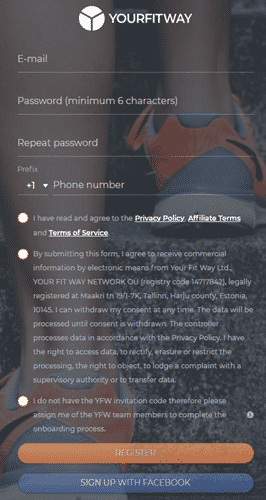 how to sign up on yourfitway