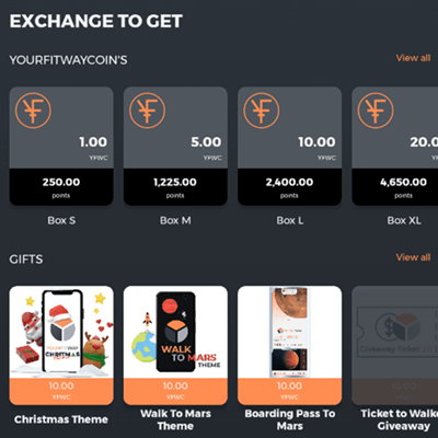 reward options of yourfitway