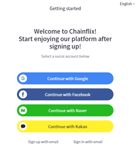 how to sign up on chainflix