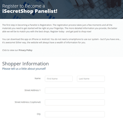 how to sign up on isecretshop