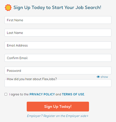 how to sign up on flexjobs