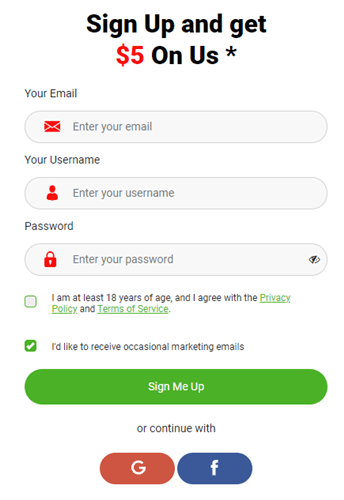 how to sign up on lootup