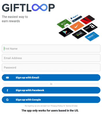how to register on giftloop