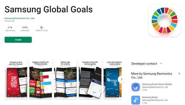 samsung global goals app