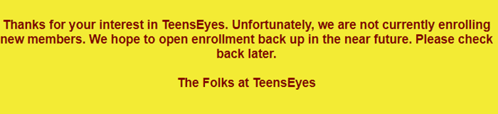sign up reminders of teenseyes