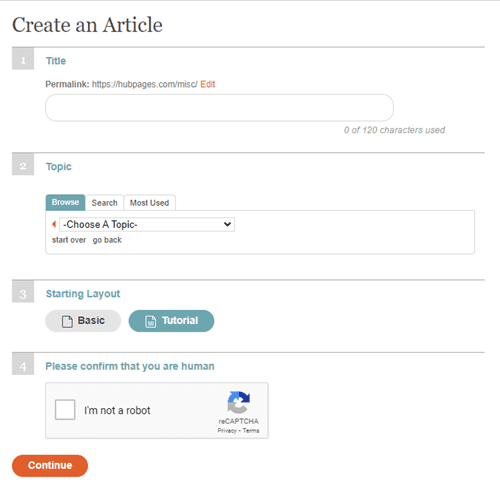 writing an article for hubpages