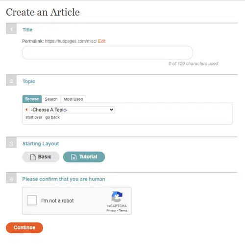 writing an article for hubpages