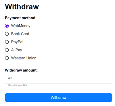payment methods of coin tub