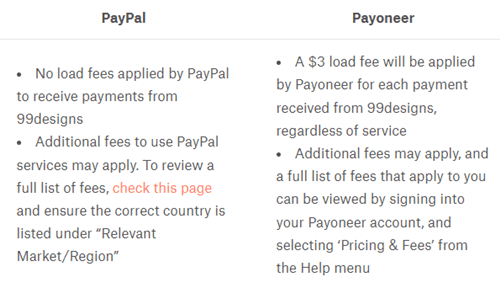 99designs payment methods