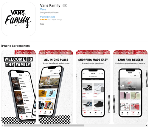 vans family app