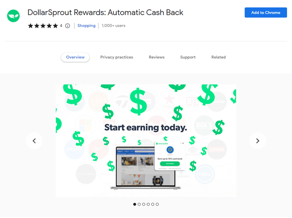 dollarsprout rewards chrome extension