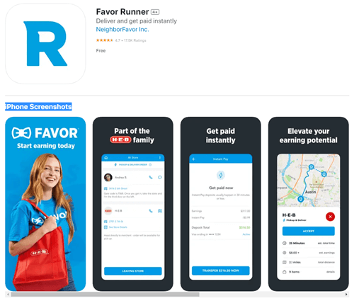 favor delivery runner app