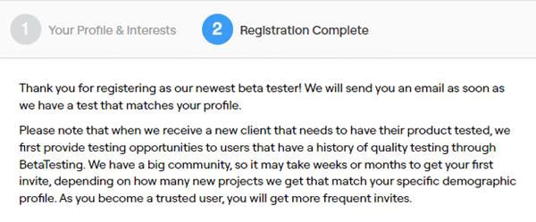 availability of tests on betatesting