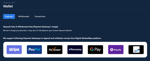 payment methods of digital workerbees