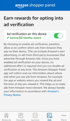 verifying ads on amazon shopper panel