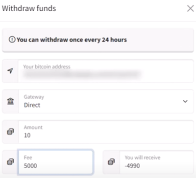 payout method of coinfola