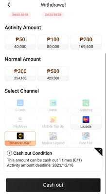 payout methods of tap coin