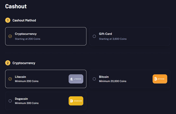 cashout methods of coinsbaron