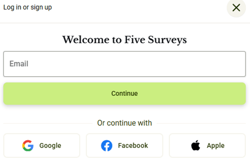 five surveys sign up
