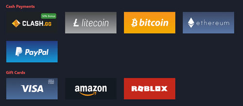 payment methods of rewardy