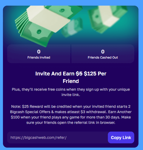 referral program of bigcash