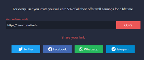 referral program of rewardy