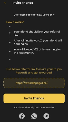 referral program of rewardz