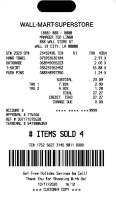 benjamin receipts